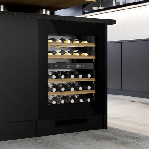 WineDeluxe WDU 36 (inbouw, 2 zones): wijnklimaatkast uit de WineDeluxe‑lijn, 59.5 x 81.9 x 57.7 cm. Wi‑Fi bediening en UV‑glas.