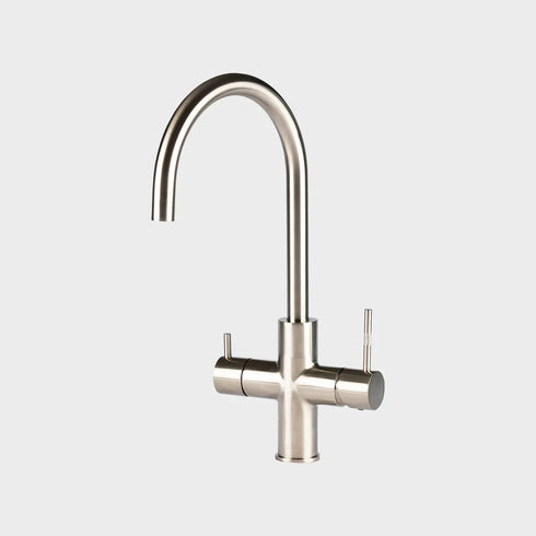 Unito Ace Boil RVS pvd kokendwaterkraan met ronde uitloop – direct 100°C kokend water, stijlvol en veilig.