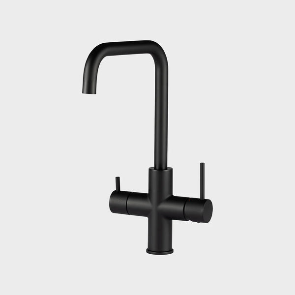 Unito Ace Boil Zwart pvd U-uitloop kokendwaterkraan – industrieel en stijlvol, direct kokend water uit één kraan.