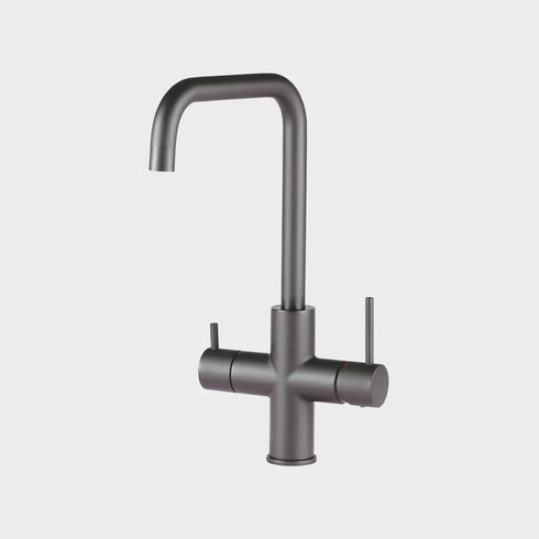 Unito Ace Boil Gun Metal pvd U-uitloop kokendwaterkraan – eigentijds en veilig, direct kokend water.