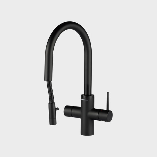 Unito Lava G3 4,3L Zwart pvd kokendwaterkraan – Cosmos pulloutkraan- strak design, direct kokend water en gefilterd drinkwater.