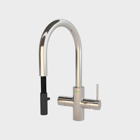 Unito Lava G3 4,3L RVS pvd kokendwaterkraan – Cosmos pulloutkraan- luxe en praktisch, direct kokend, warm, koud én gefilterd water.