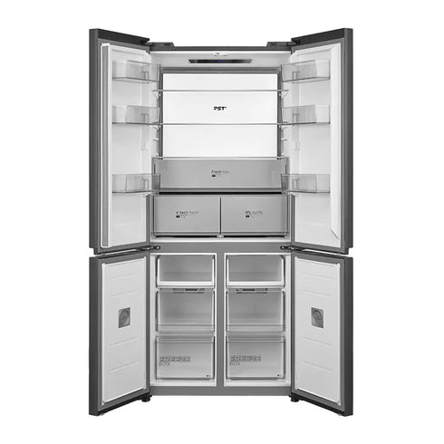 Midea MDRM706BIE70 4-deurs koelkast 191 cm nightsky black / glazen front