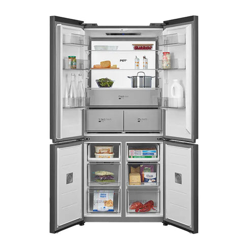 Midea MDRM706BIE70 4-deurs koelkast 191 cm nightsky black / glazen front
