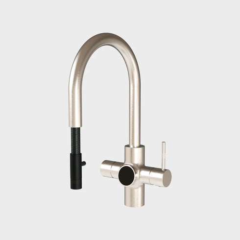 Unito Infinity G3 Juicebar RVS pvd kokendwaterkraan – Orbit pulloutkraan- robuust en duurzaam, direct kokend water.