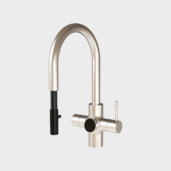 Unito Infinity G3 Juicebar RVS pvd kokendwaterkraan – Orbit pulloutkraan- robuust en duurzaam, direct kokend water.