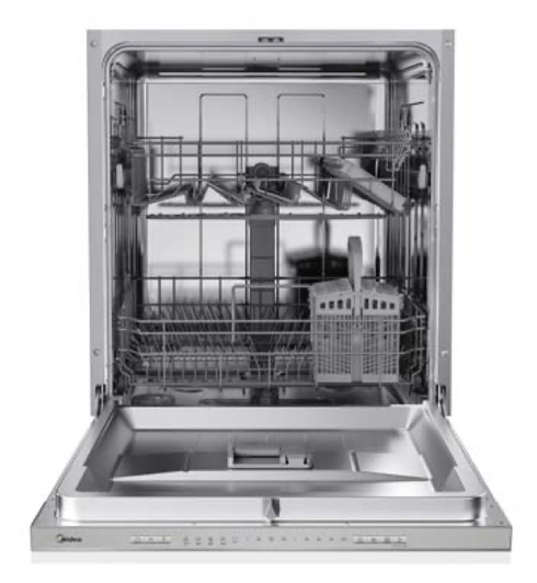 Midea MDWPB1303LS-W volledig integreerbare vaatwasser 60 cm inox