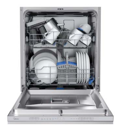 Midea MDWEB1303MS-W volledig integreerbare vaatwasser 60 cm inox