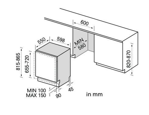 Midea MDWEB1403QB-WB volledig integreerbare vaatwasser 60 cm inox