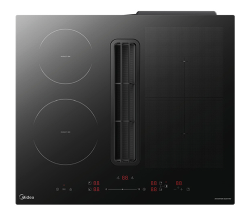 Midea MIH742FY18K1 inductiekookplaat met geïntegreerde afzuiging 60 cm zwart