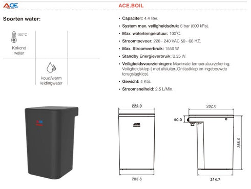 Unito Ace Boil chroom pvd kokendwaterkraan met ronde uitloop – altijd direct 100 graden kokend water