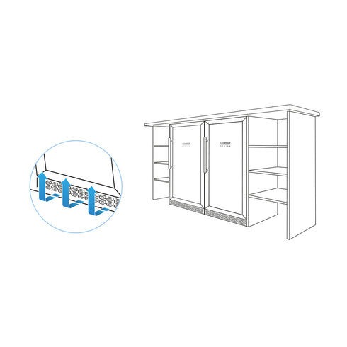 WineChef Pro 40 (2 zones): wijnklimaatkast uit de WineChef Pro‑lijn, 59.5 x 82.5 x 57.5 cm. Wi‑Fi bediening en UV‑glas.